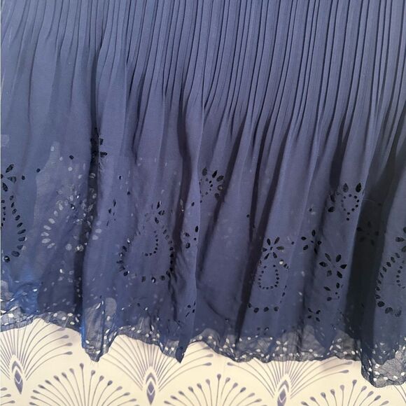 Magic Blue Maxi Pleated A-Line Skirt - Picture 2 of 4